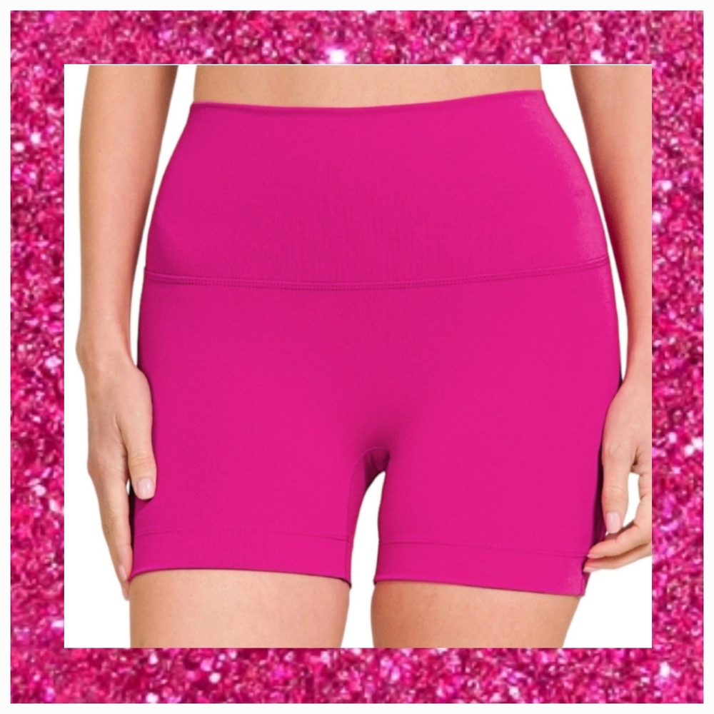 💗 Zenana Magenta High Waisted Shorts 💗